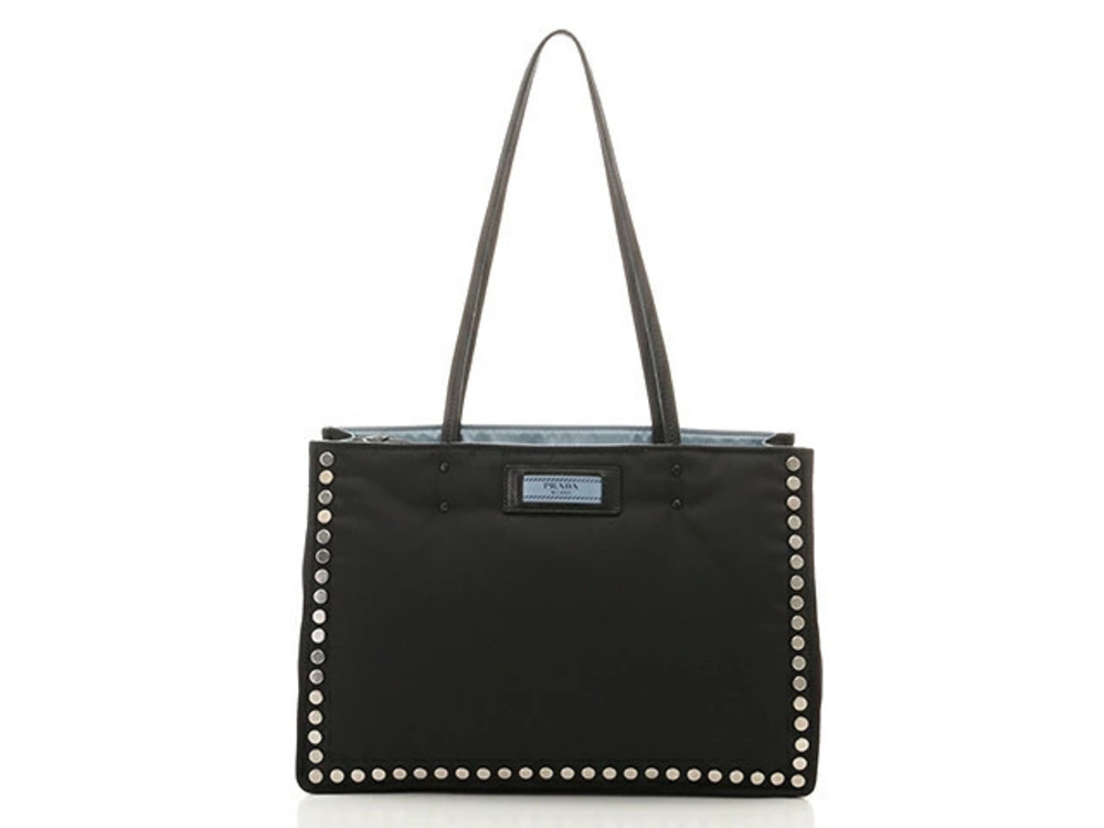 Prada Bag Saffiano Shoulder Calfskin Tessuto Black